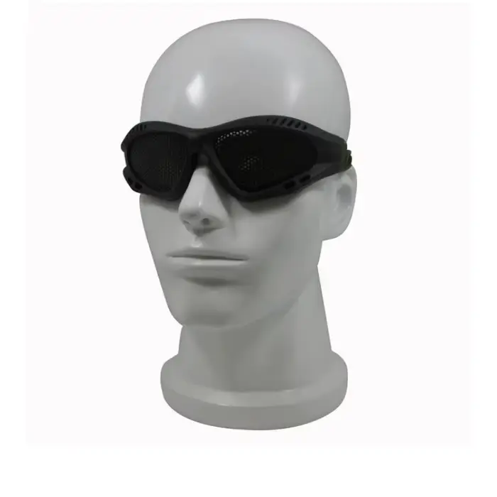 Lunettes de sécurité airsoft confortables avec lentille métal/PC anti-buée pour paintball et chasse