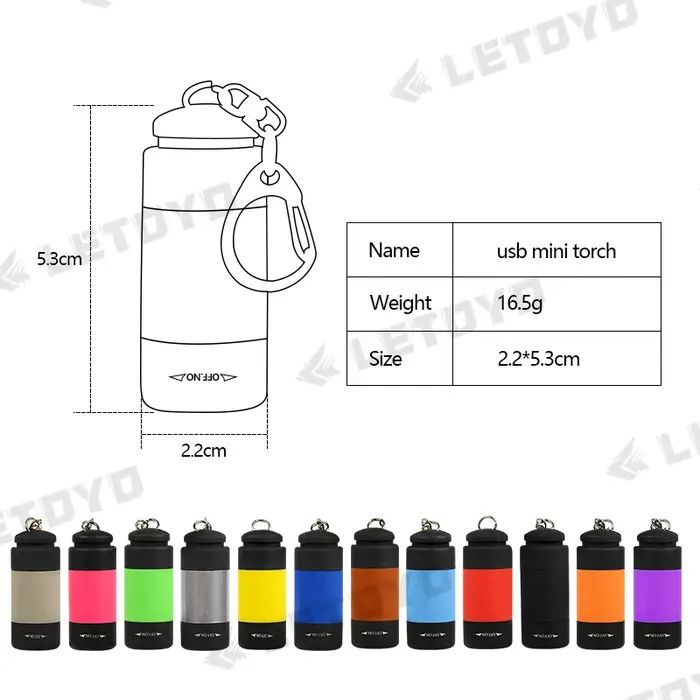 LETOéquilibre-Mini lampe de poche LED étanche aste portable, lampe de poche USB UV, gabarit de calma