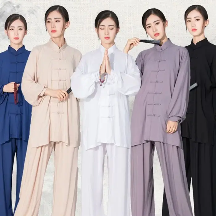 Tai chi solide coton 6 couleurs haute qualité Wushu Kung fu vêtements enfants adultes Arts martiaux 