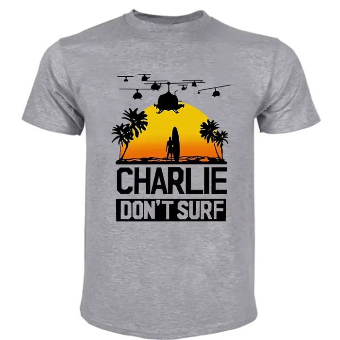 T-shirt Charlie Dont Surf Homme, Film Apocalypse Now, T-shirt Homme, Mode Coton, Chemise Scopique, Streetwear Décontracté, Vêtements Homme