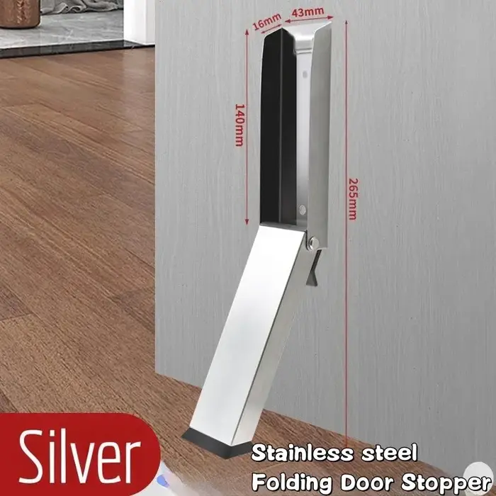 Butée de porte de sécurité robuste en acier pliable avec poignée en caoutchouc pour la maison, bloqu