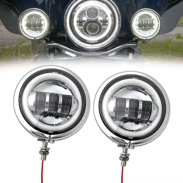 2 pièces 30W 4.5 pouces Moto Led antibrouillard 6000K DRL Led phare pour Harley Moto Moto ampoule d'