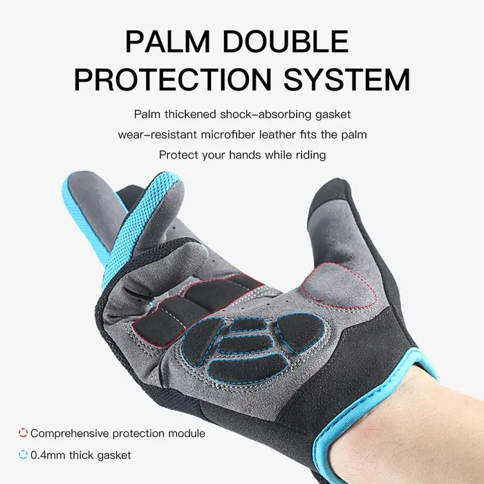 Gants de cyclisme VTT en plein air pour hommes, doigt complet, écran tactile, respirant, anti-transp