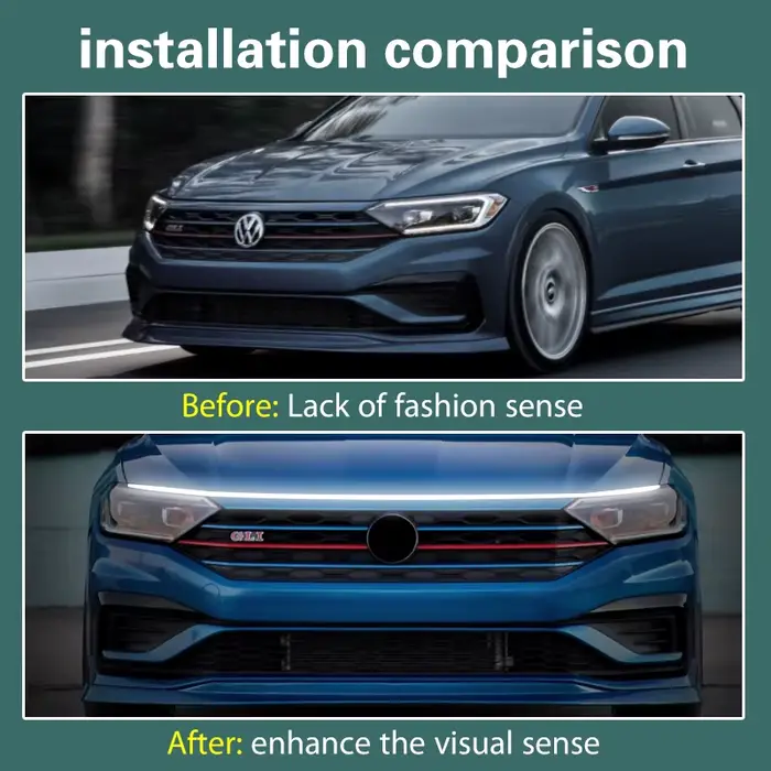 Feux de démarrage flexibles universels pour VW Volkswagen Touareg, lampe à LED avant de voiture, feu