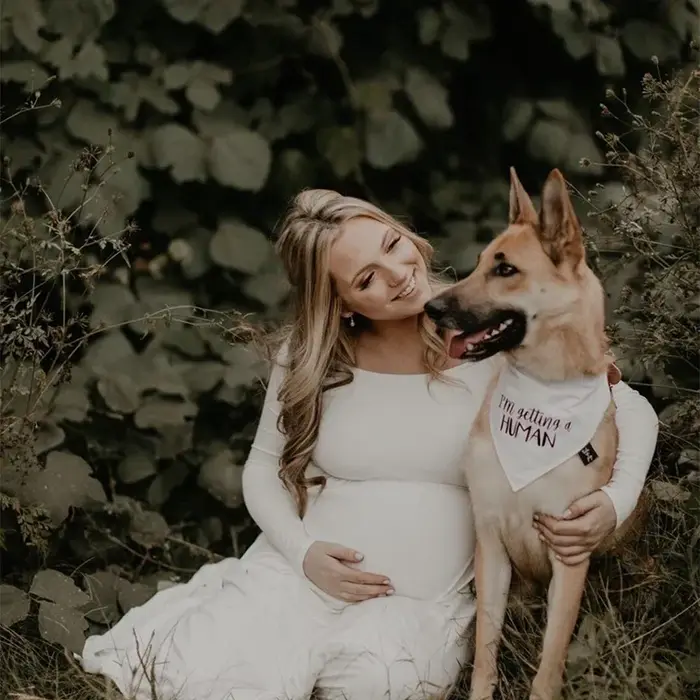 Bandana Annonce Grossesse Humour Je Reçois Un Chien Humain Fête Prenatale Cadeau Accessoires Photo Occasions Spéciales