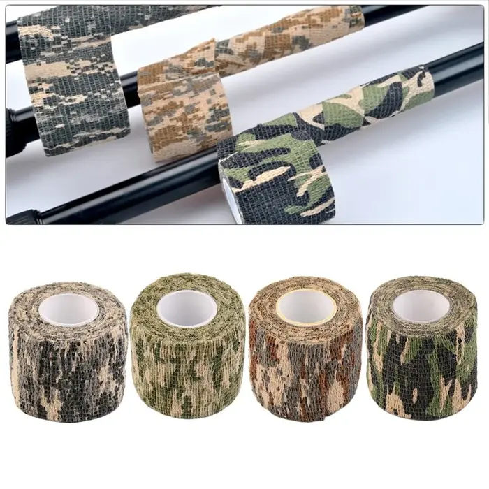 Ruban camouflage élastique réutilisable pour fusil de chasse - Adhésif sans colle invisible