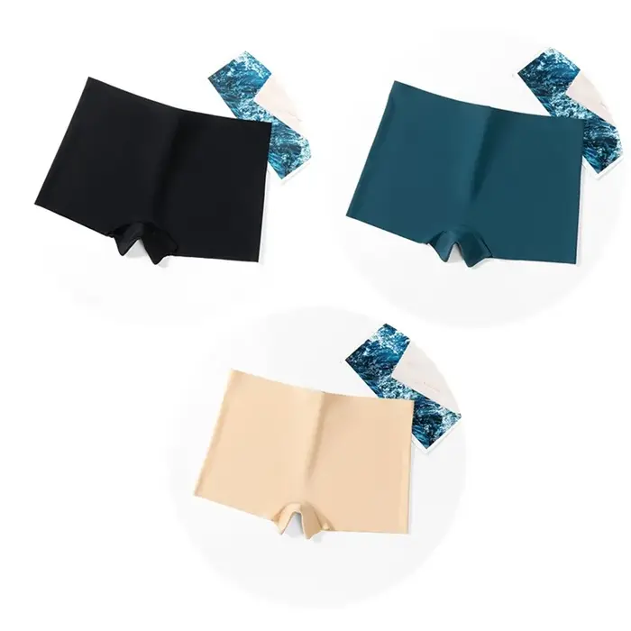 WarmSteps 3 pièces/ensemble culottes pour femmes sans couture boxeurs féminins respirant soie Satin 