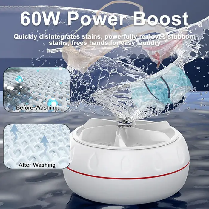 60W USB Portable Machine à laver rotative Turbo ultrasons lave-vaisselle fruits Mini Machine à laver