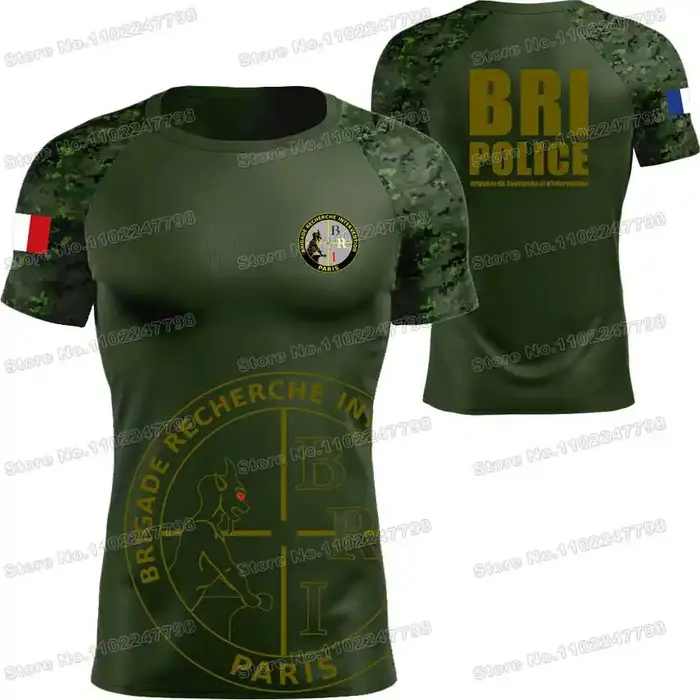 Chemise Homme T-shirt BRI Police nationale française