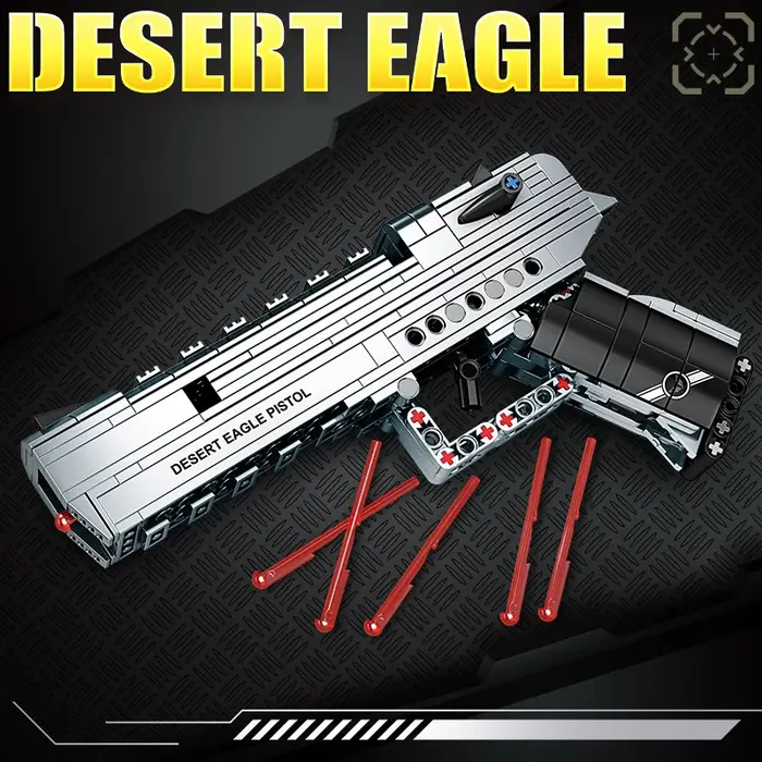 Blocs de construction d'armes militaires, pistolet Desert Eagle en briques, jouet pour garçon, modèl