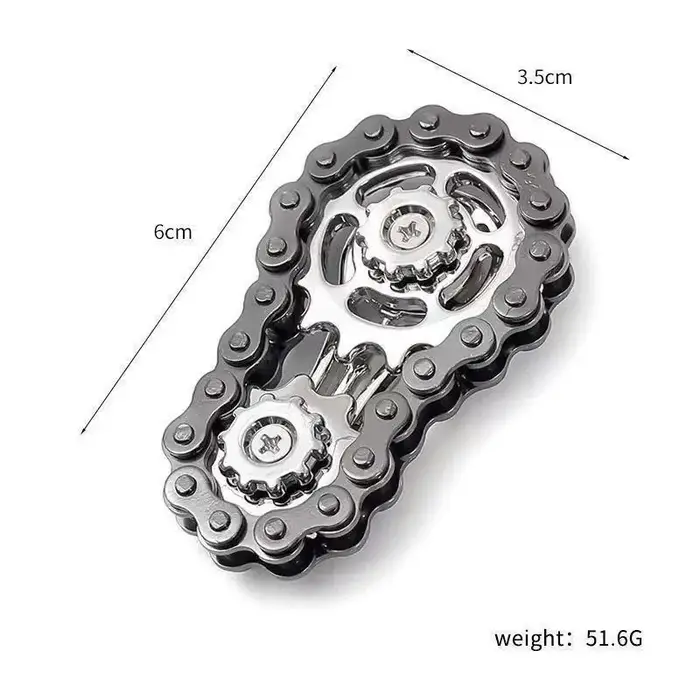 Gyro Fidget Spinner en métal avec pignons et volant d'inertie, en forme de chaîne de vélo, anti-stre