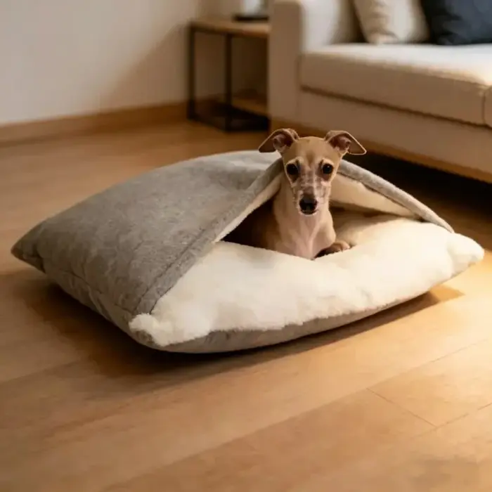 Nouveau Nid pour Chien et Chat, Tapis Thermique Hiver Entièrement Lavable, Lit Toutes Saisons pour Grands Chiens, Fournitures Quotidiennes pour Animaux de Compagnie (Teddy)