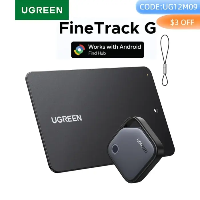 Dispositif de suivi d'étiquette intelligent Google Tracker pour clés, portefeuille, bagages et animaux de compagnie en brun, gris foncé, ivoire, lavande, vert armée et multi