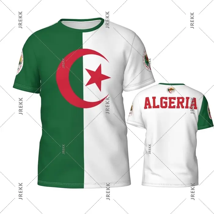 Algérie drapeau T-shirt hommes femmes patriotique Graffiti imprimé à manches courtes vert t-shirts d