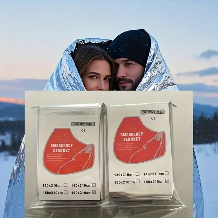 ​ ​ Couvertures de survie d'urgence, 2 pièces, isolation thermique robuste 160x210cm pour le Camping