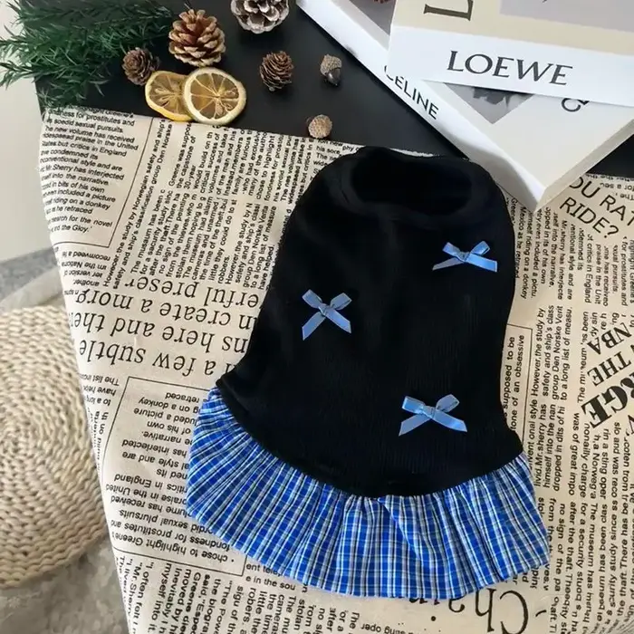 Jupe pour petits chiens, robe chic pour chiot avec nœud simple, adorable robe-veste pour chat, vêtem