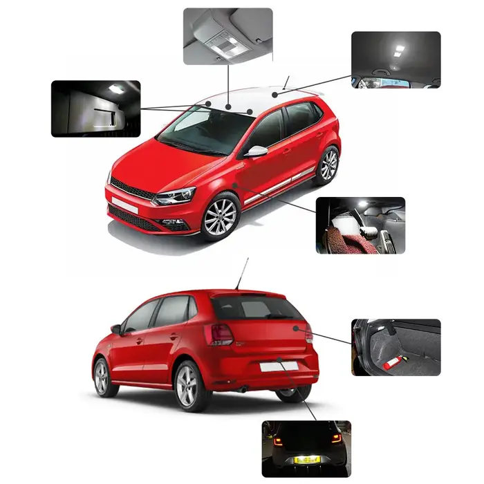 Pour 2009 2010 2011 2012-2017 VW Polo GTI MK5 6R 6C 61 Canbus Led Ampoule Intérieure Kit Dôme Blanc 