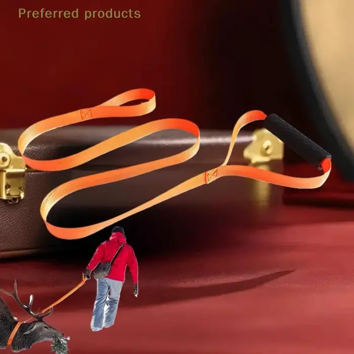 Harnais de traction cerf portable - Sangle multifonction avec poignée pour déplacement facile en forêt
