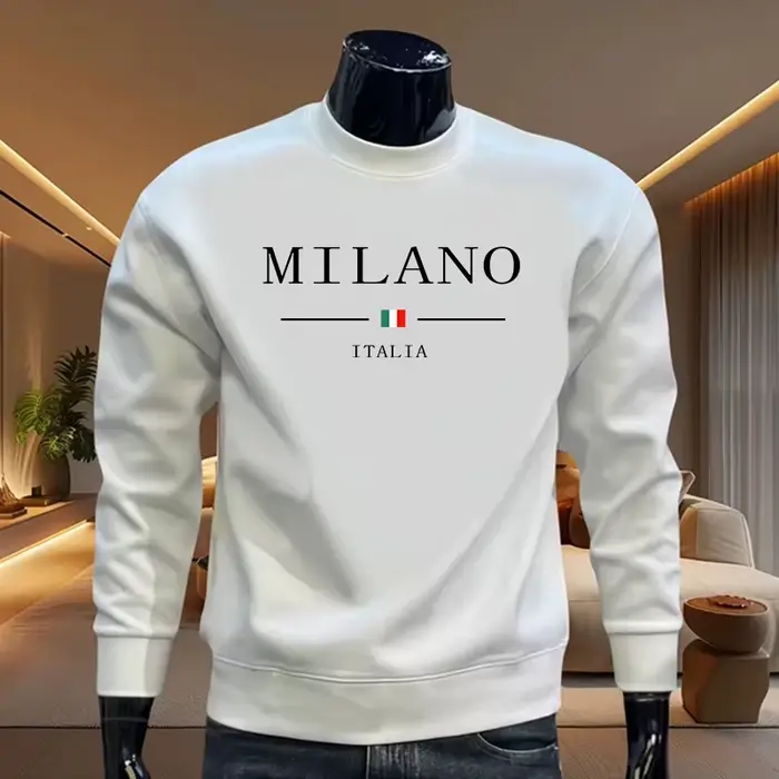 Sweat à capuche imprimé pour homme, style italien, haut de gamme, décontracté, confortable et doux, pour la maison et l'extérieur en polyester