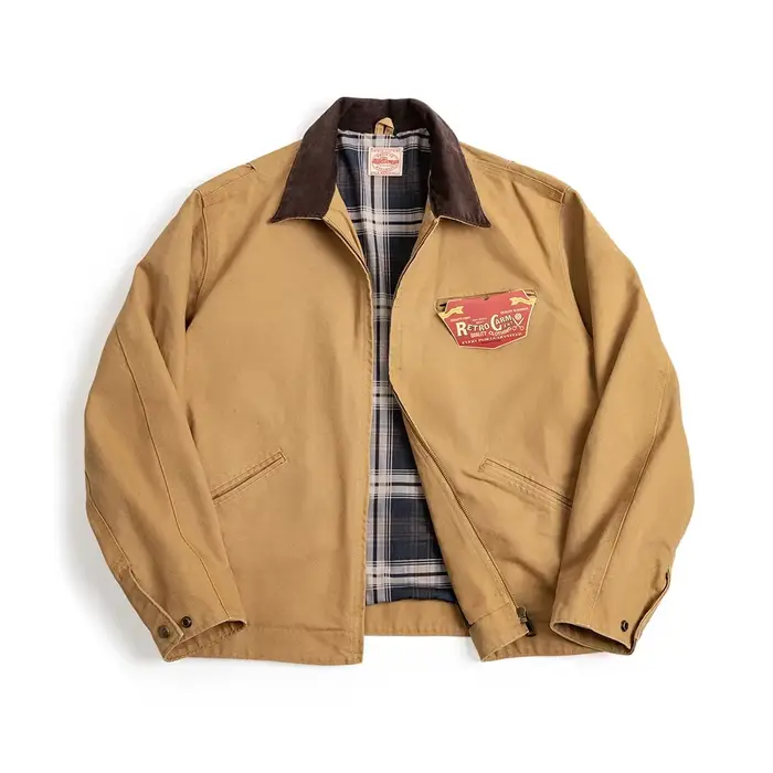 Maden Vintage Detroit vestes de chasse hommes J001 col rabattu manteaux veste en coton lourd multi-p