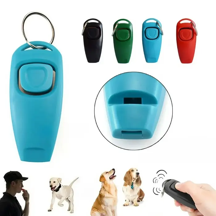 Kit de dressage pour chiens avec clicher et sifflet multifonction 2-en-1 pour formation et entraînement à l'intérieur et à l'extérieur