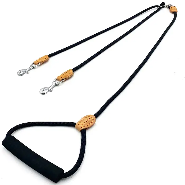 Laisse en nylon en forme de Y pour couple de chats et chiens, laisse double double, laisse de marche