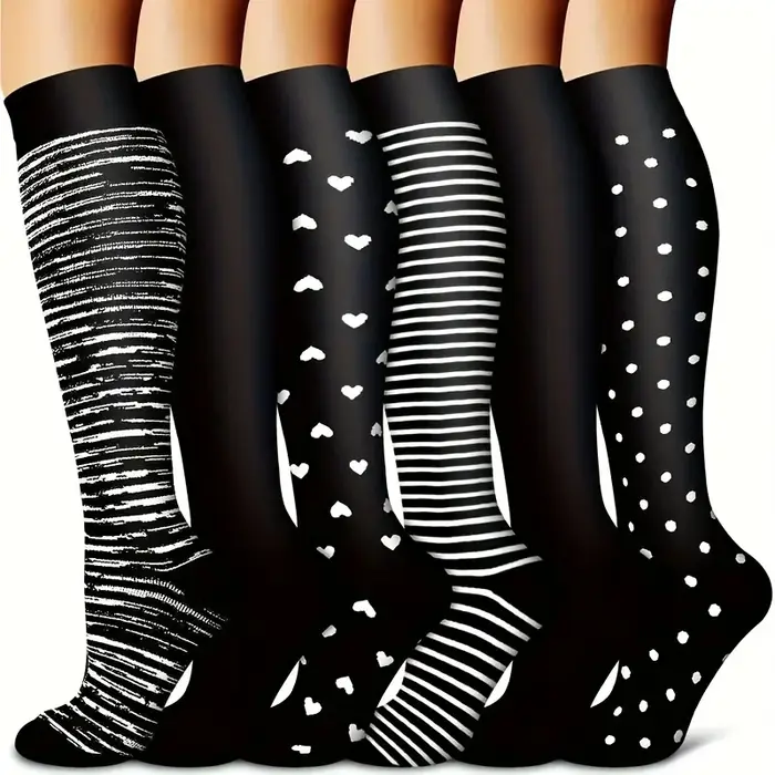 Chaussettes compression chasse 6 paires - Chaussettes de récupération sport running soins infirmiers chasse