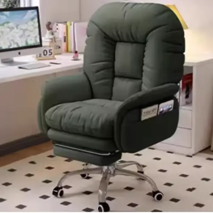 Roues blanches chaise De bureau Support arrière pivotant chaise De bureau ergonomique salle De médit