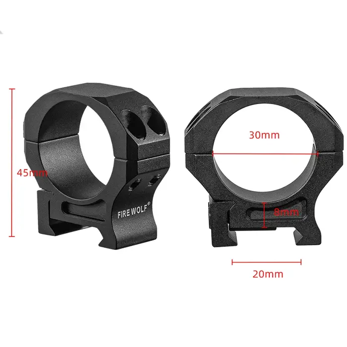 FIRE WOLF 2PCS Anneaux de montage pour lunette de visée de fusil de chasse, pour tubes de 30 mm de d