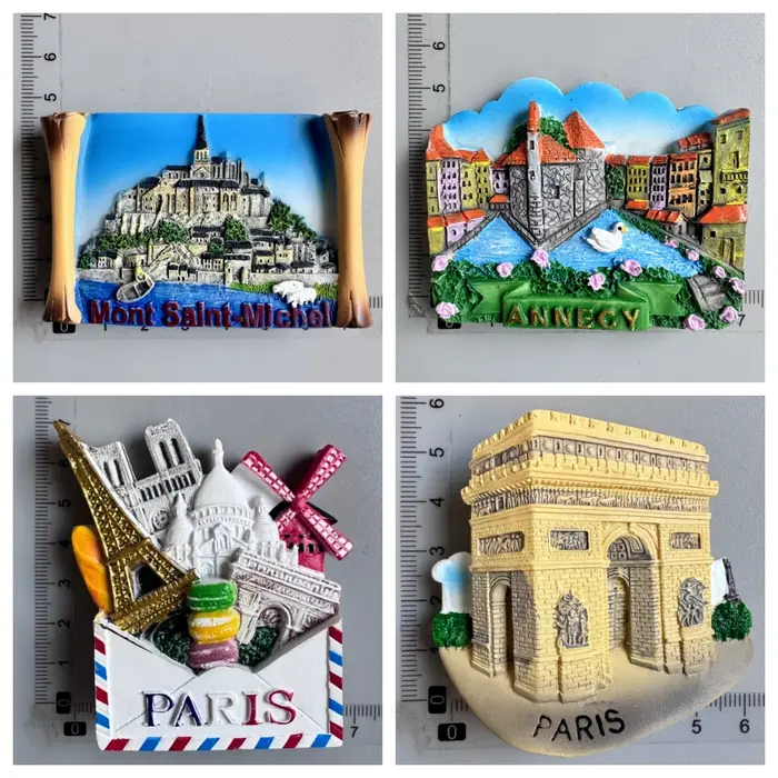 France Mont Saint-Michel Paris Tour Eiffel Arc de Triomphe ANNECY souvenir décoration maison figurines magnétiques