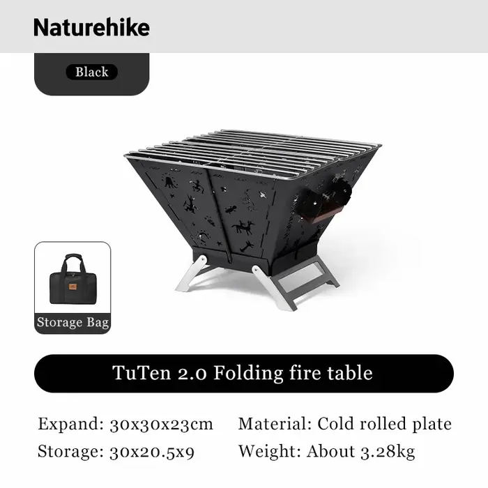 Naturehike – foyer de Camping pliant, support de feu de camp, combustion du bois, pour la cuisine en