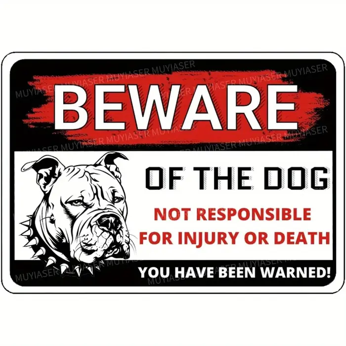 Panneau d'avertissement de chien Pitbull de Style, panneau métallique en aluminium avec Design rouge