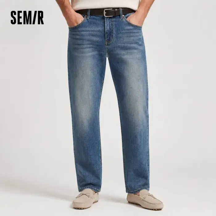 Semir doux jean hommes 2026 printemps Stretch régulier jambe droite Vintage lavé décontracté confortable usage quotidien