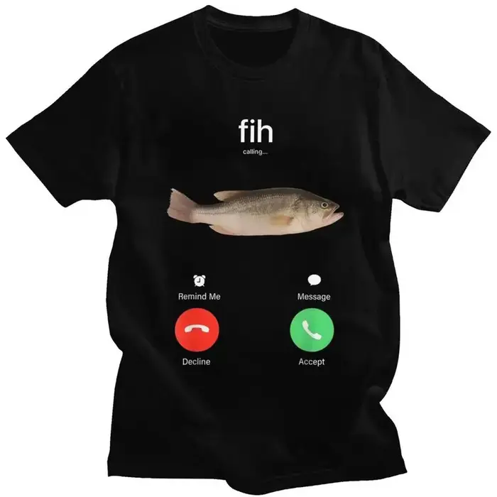Hommes poisson appelle t-shirts à manches courtes coton t-shirts décontracté pêcheur Fishman pêche c