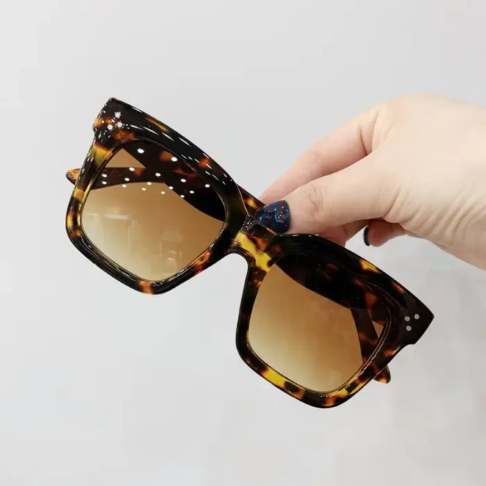 Lunettes de soleil carrées surdimensionnées pour femmes, rétro noires, nuances de conduite, Vintage,