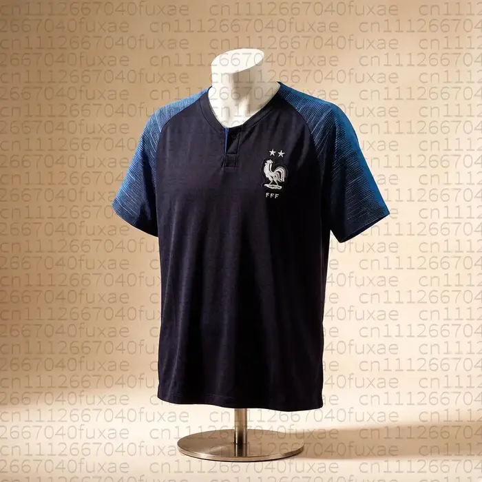 Haut d'entraînement de l'équipe nationale de France bleu marine pour hommes, assorti pour la famille