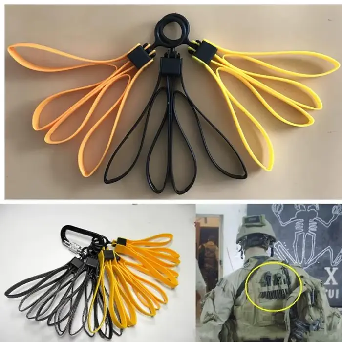 Menottes jetables en plastique pour airsoft et paintball - Accessoire tactique jaune et noir