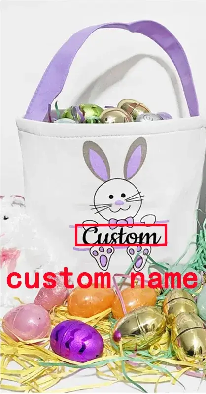 Mir de Surdose d'emoufs Personnalisé avec Nom, Sac de Joyeuses Pâques, Lapin, Lapin, Décoration de M
