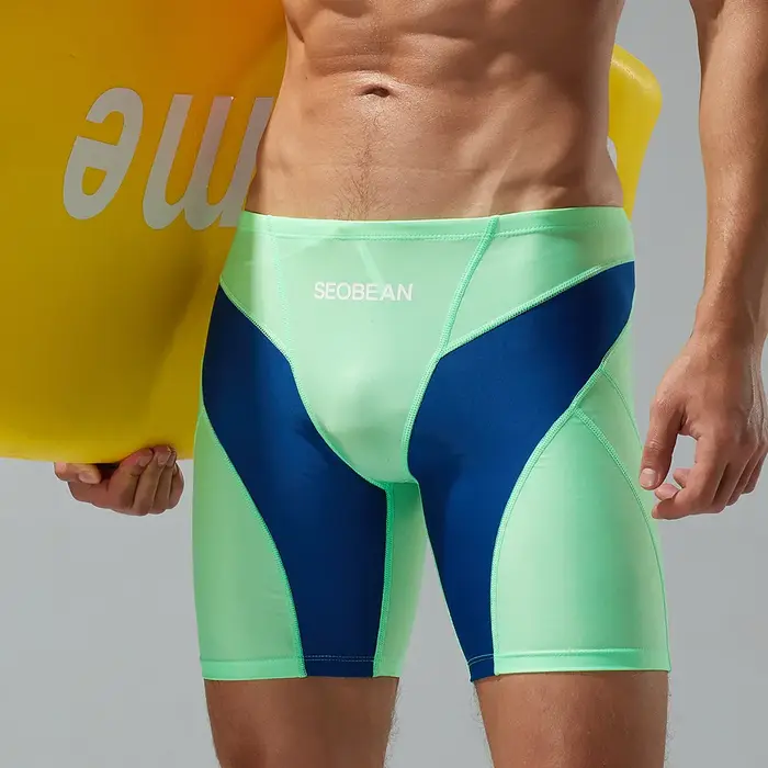 Seobean-Pantalon de natation multicolore pour homme, vêtement de plage à trois voies, nouvelle colle