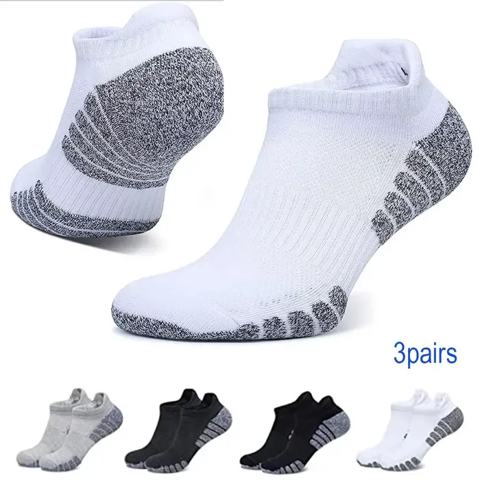Lot 3 paires chaussettes sport semelle éponge - Antidérapantes respirantes running chasse