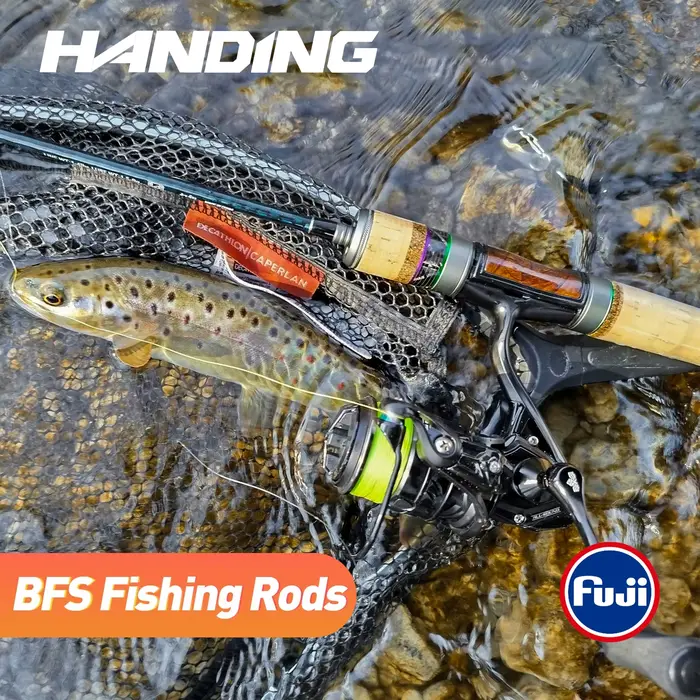 Canne à pêche carbonne L micro BFS 78g poids leurre 1-8g anneaux FUJI O+A UL/L truite casting