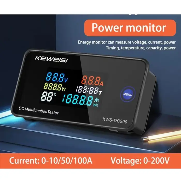 KWS DC-200 voltmètre ampèremètre DC 0-200 V KWS compteur d'énergie LED numérique DC wattmètre compte