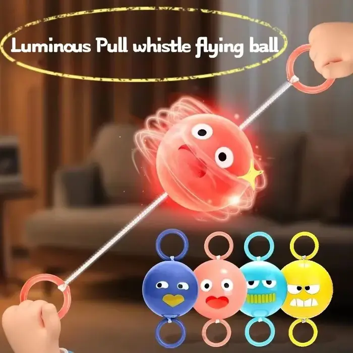 2 pièces, balle lumineuse à sifflet, jouet rotatif à roue à friction pour enfants, puzzle à tirer, j
