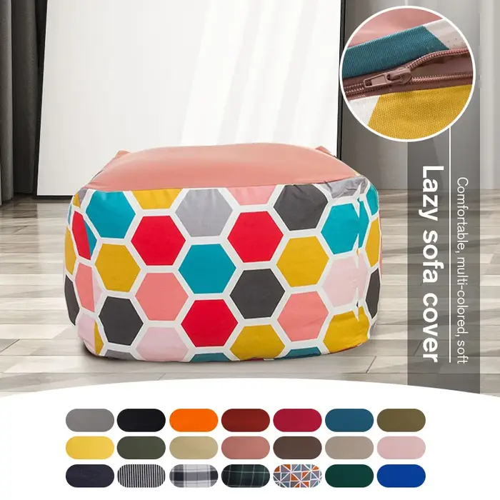 Juste de canapé pouf non remplie de style japonais, canapé paresseux doux pour la maison, pouf de ch