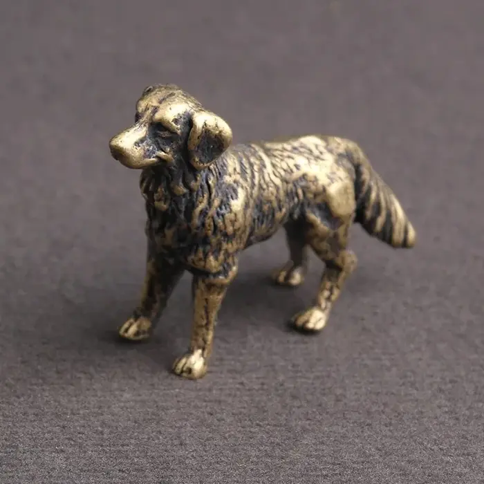 Petite Statue de chien, Animal du zodiaque, thé, animaux de compagnie, Figurines de chien en cuivre 