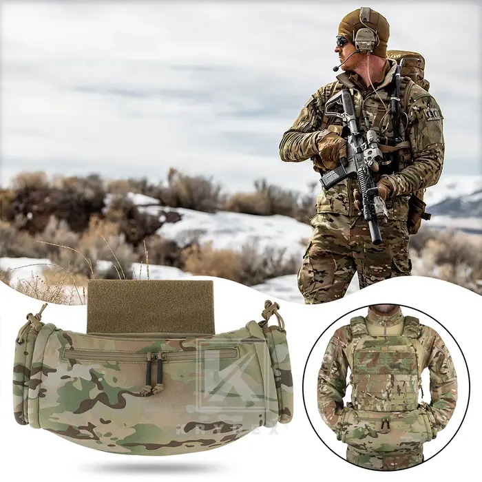 Poche chauffante tactique KRYDEX résistante à l'eau pour gilet, accessoire hiver chasse et survie