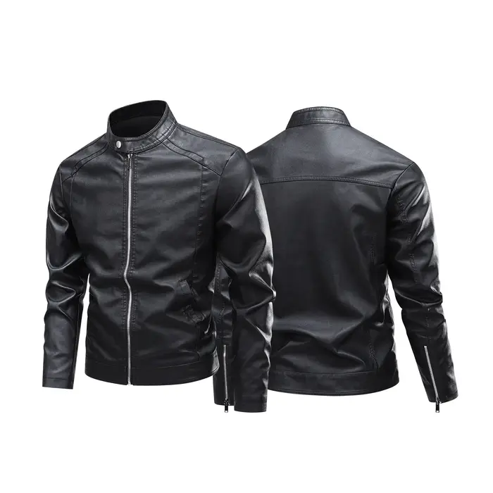Veste en cuir de qualité supérieure à col pour hommes, Style classique de la vieille école, usage qu