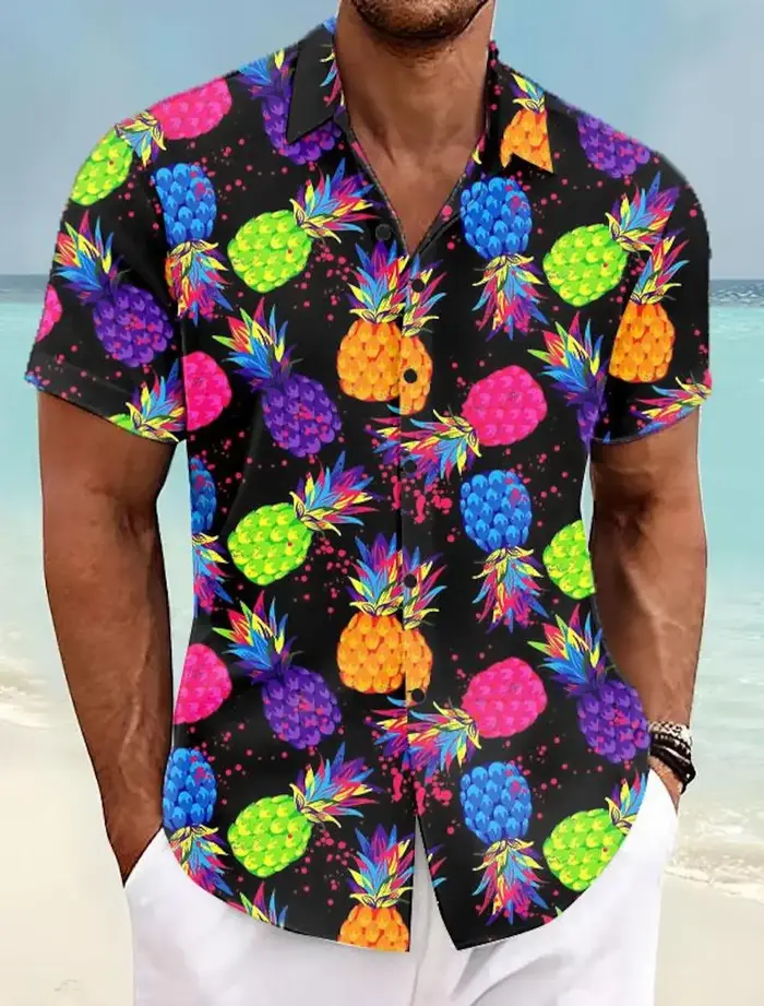 Chemise d'été Aloha pour hommes, ananas Tropical, décontractée, vacances, printemps, couverture, man