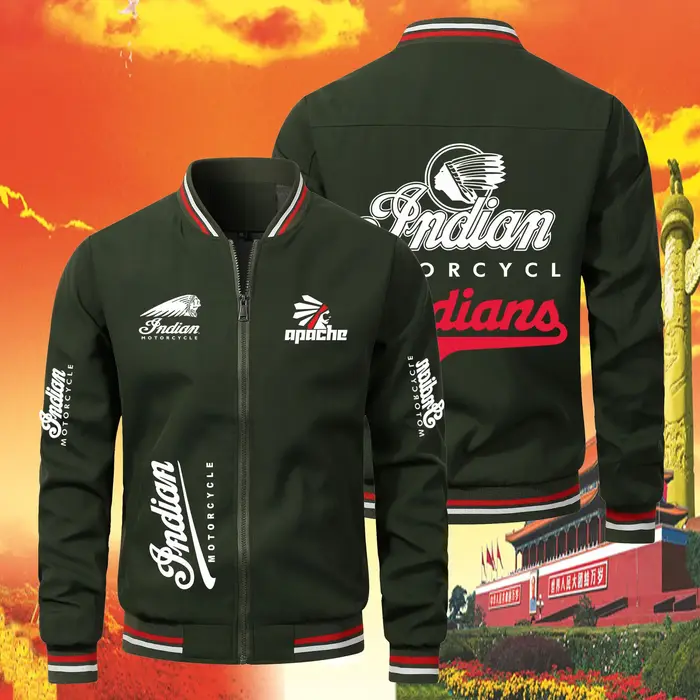 Impression résistante à la chaleur du logo de moto INDIAN - Veste de vêtements pour hommes pour sports de plein air