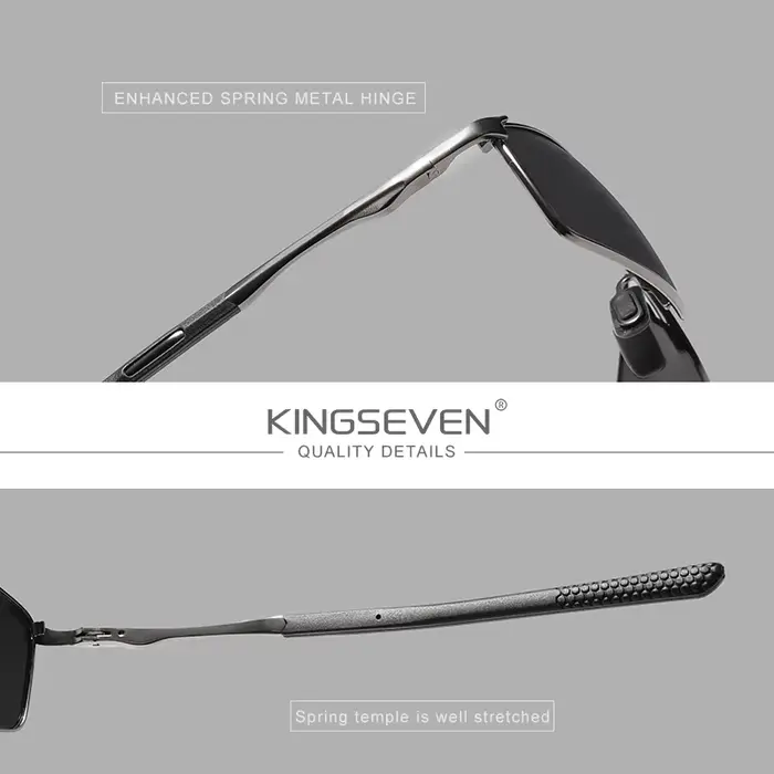 KINGSEVEN mode alliage cadre lunettes de soleil hommes UV400 polarisé rectangulaire lunettes de cycl